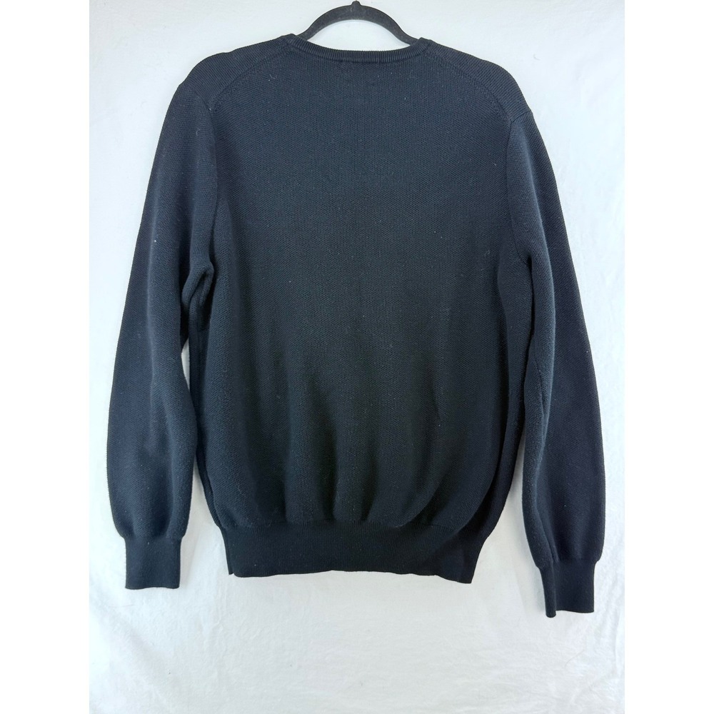 Polo Ralph Lauren Mens Pima Cotton Crewneck Sweater Black Textured Knit Size M - Picture 5 of 8